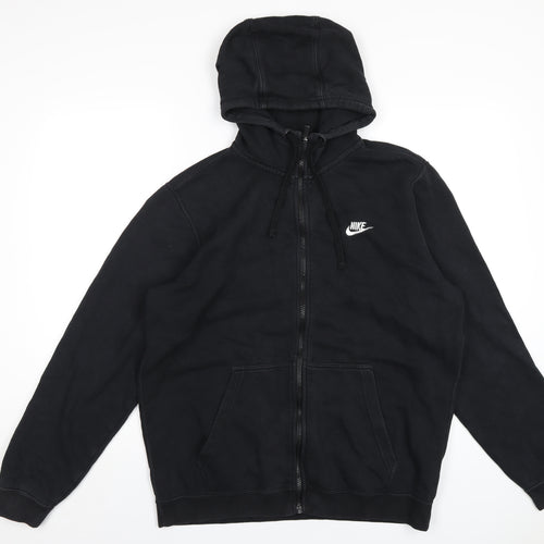 Nike Mens Black Cotton Full Zip Hoodie Size L