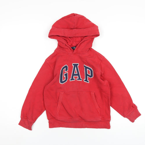 Gap Boys Red Cotton Pullover Hoodie Size 6-7 Years Pullover