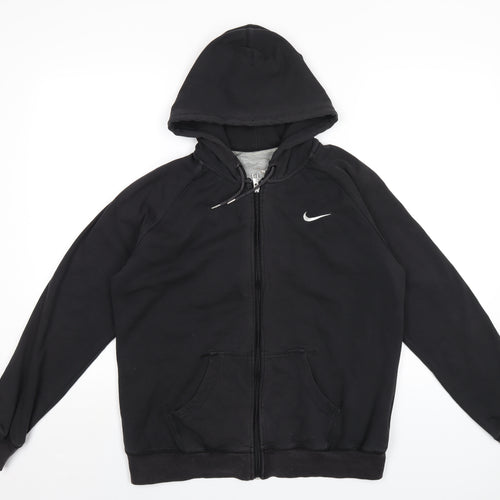 Nike Mens Black Cotton Full Zip Hoodie Size XL