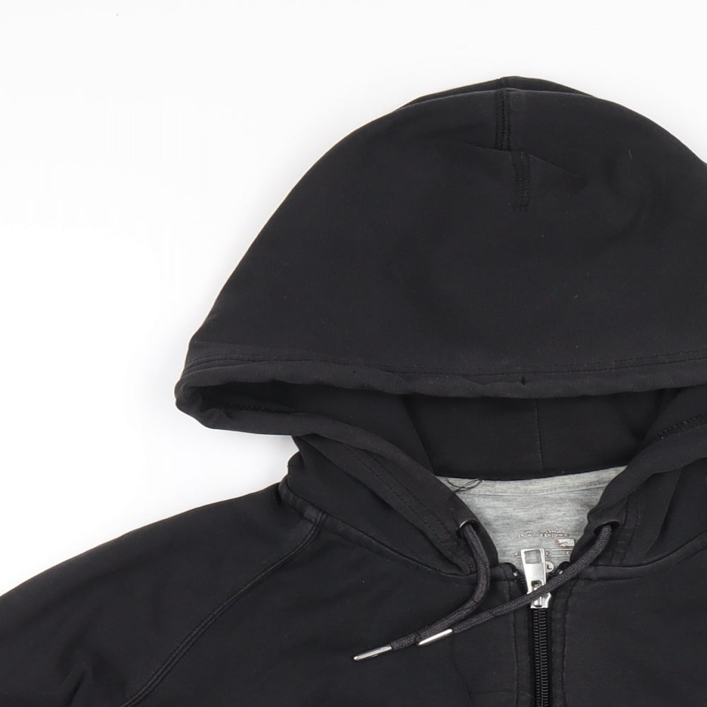 Nike Mens Black Cotton Full Zip Hoodie Size XL