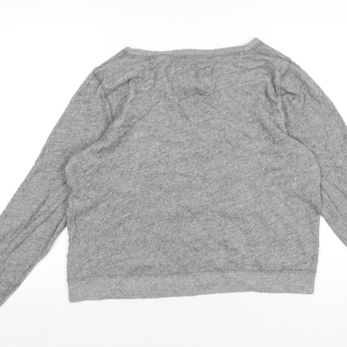 Abercrombie & Fitch Womens Grey Cotton Pullover Sweatshirt Size L Pullover - Pearl Detail