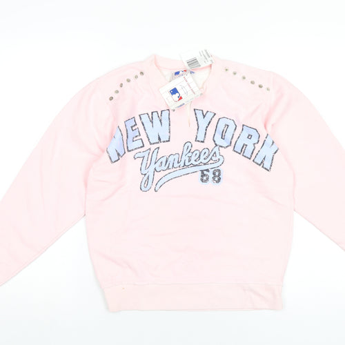 MLB Womens Pink Cotton Pullover Sweatshirt Size 10 Pullover - New York Yankees MLB