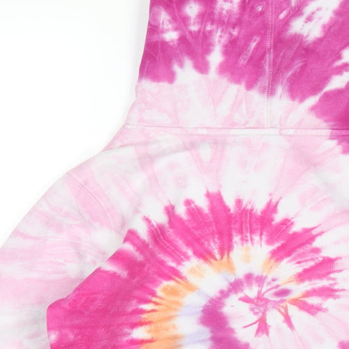 Lands' End Girls Multicoloured Cotton Pullover Hoodie Size 10-11 Years Pullover - Tie Dye