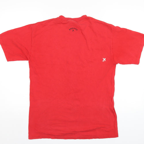 Hurley Mens Red Cotton T-Shirt Size M Round Neck