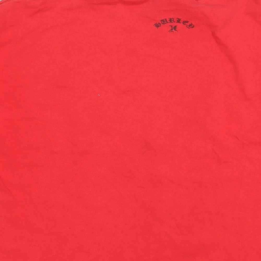 Hurley Mens Red Cotton T-Shirt Size M Round Neck