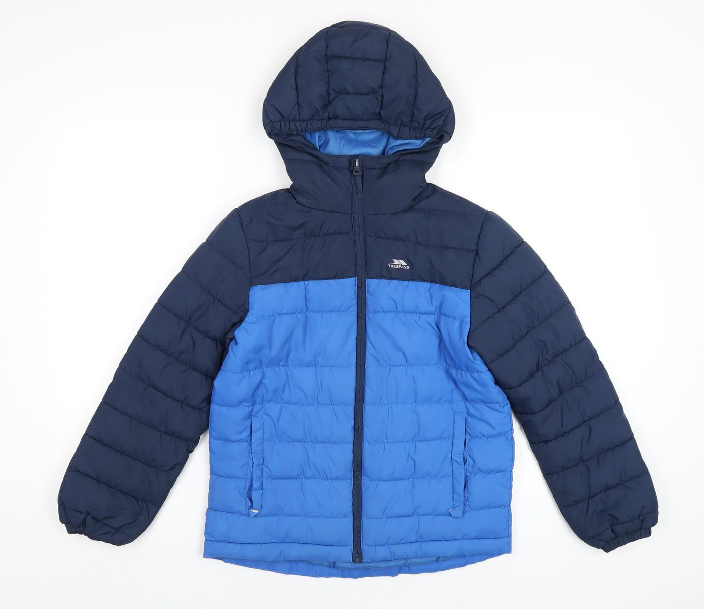 Trespass Boys Blue Puffer Jacket Coat Size 9-10 Years Zip