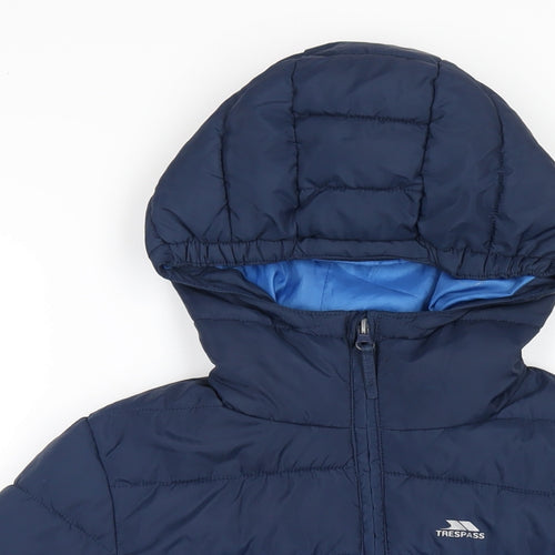 Trespass Boys Blue Puffer Jacket Coat Size 9-10 Years Zip