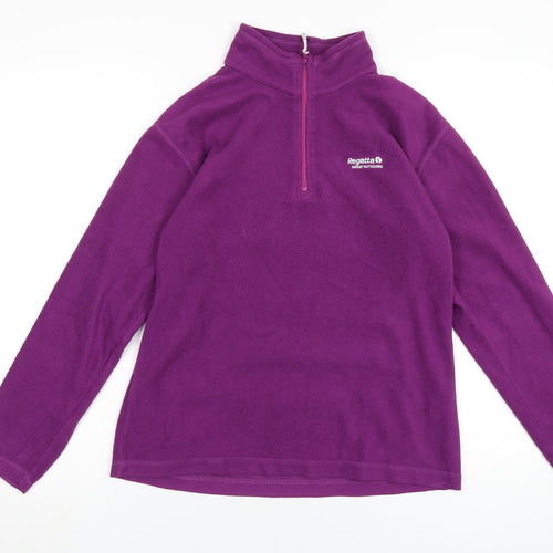 Regatta Womens Purple Polyester Pullover Sweatshirt Size 10 Zip