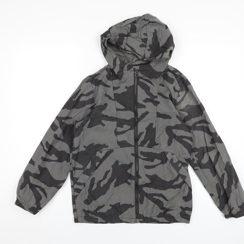 Gap Boys Grey Camouflage Rain Coat Coat Size 10 Years Zip
