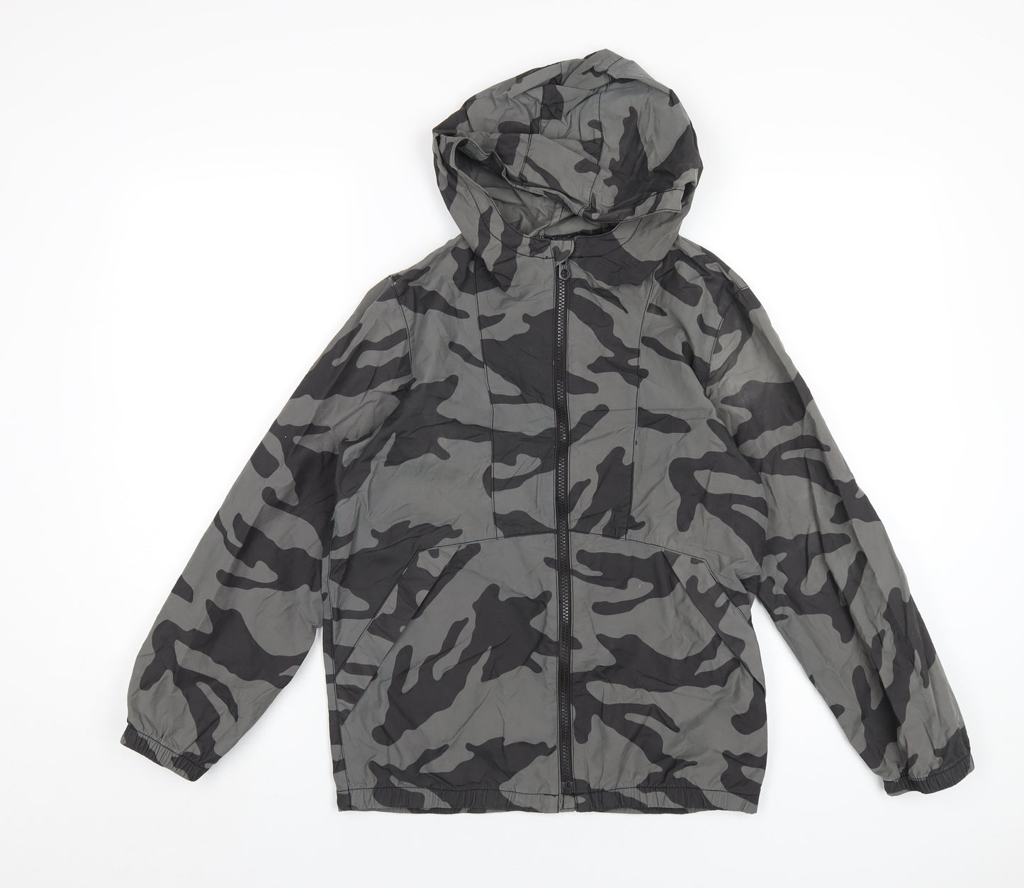 Gap Boys Grey Camouflage Rain Coat Coat Size 10 Years Zip