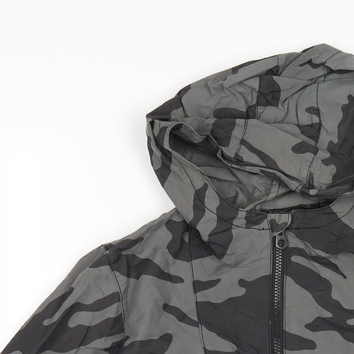 Gap Boys Grey Camouflage Rain Coat Coat Size 10 Years Zip