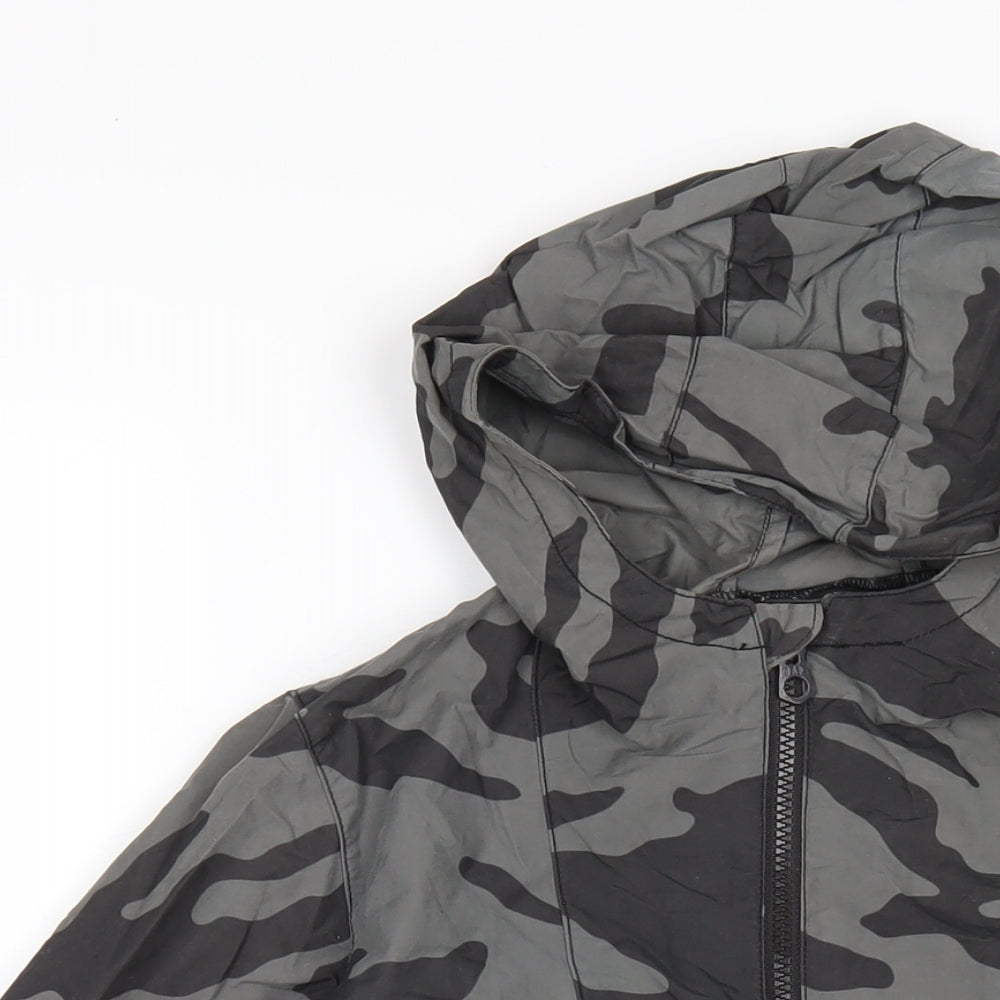 Gap Boys Grey Camouflage Rain Coat Coat Size 10 Years Zip