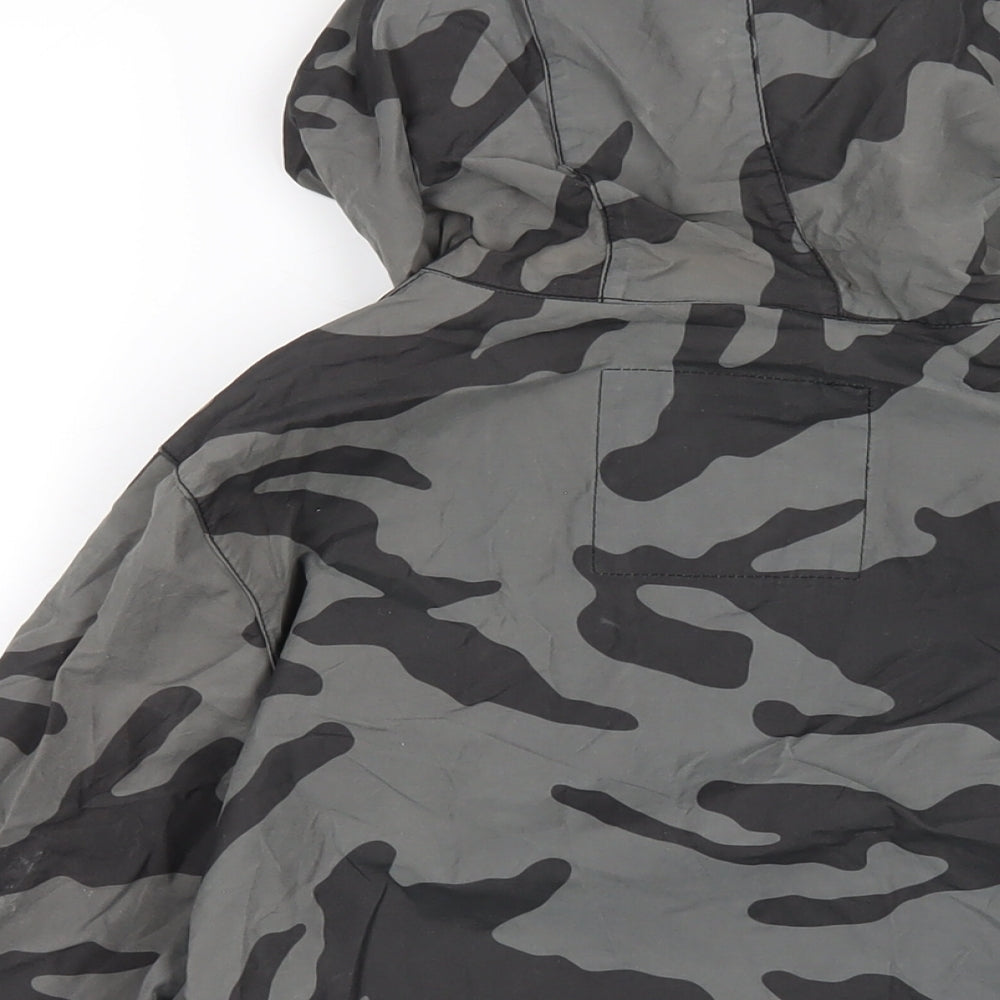 Gap Boys Grey Camouflage Rain Coat Coat Size 10 Years Zip