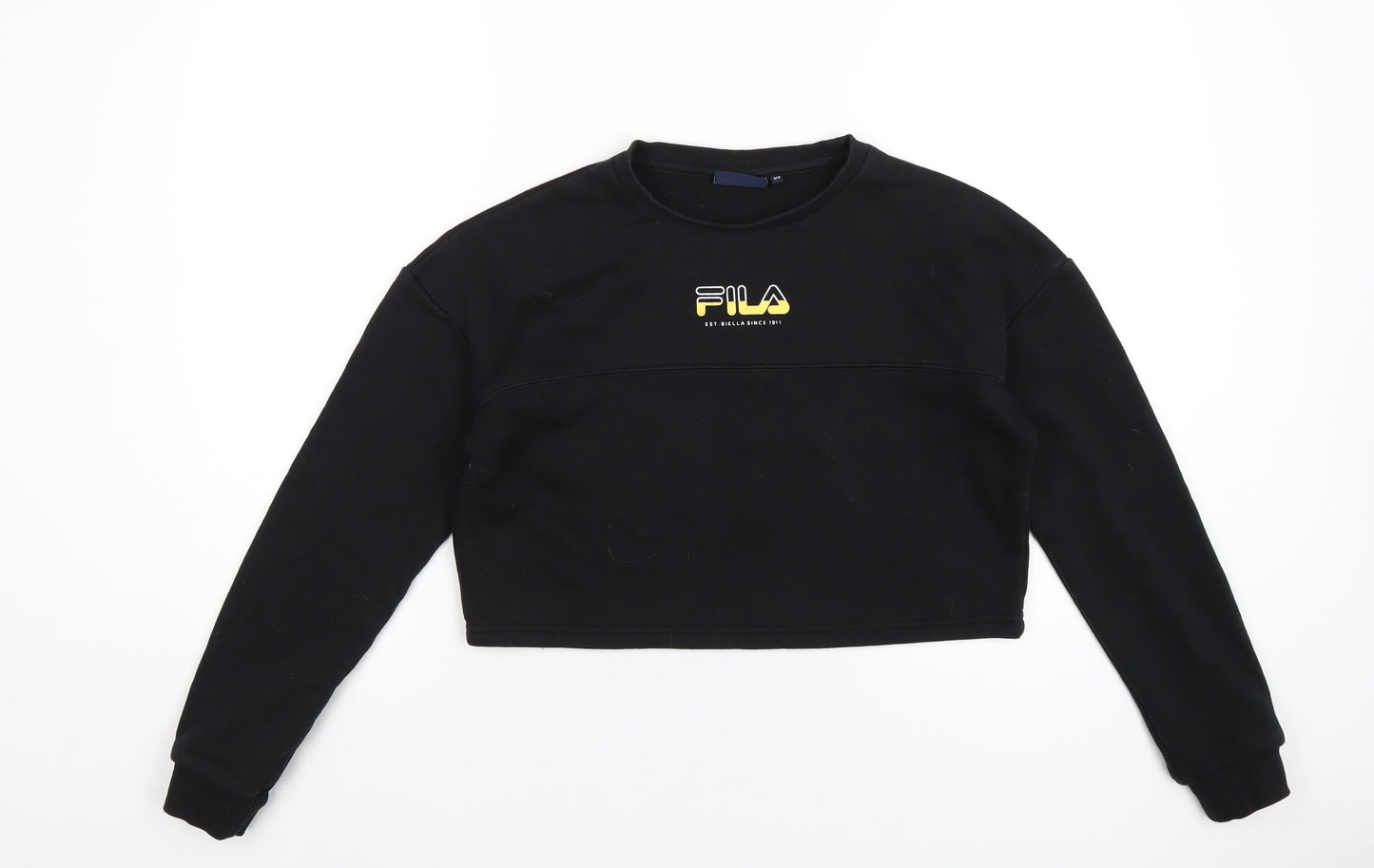 FILA Womens Black Cotton Pullover Sweatshirt Size XS Pullover - Embroidered Logo