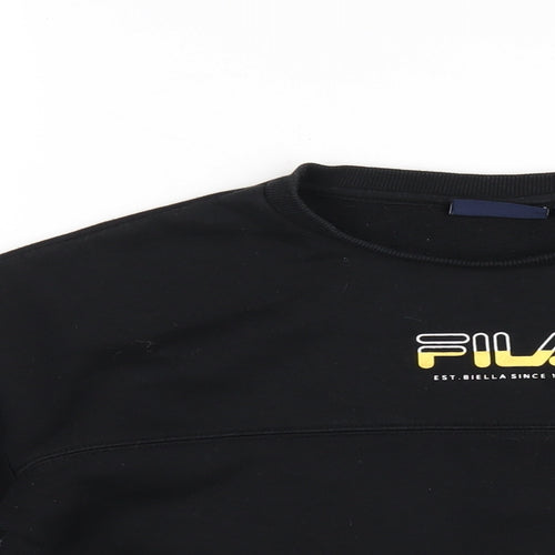 FILA Womens Black Cotton Pullover Sweatshirt Size XS Pullover - Embroidered Logo