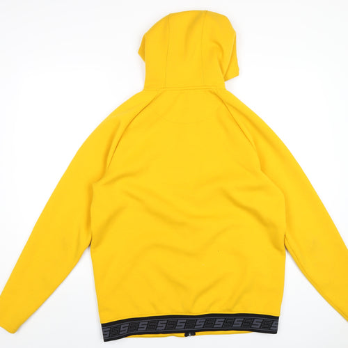 SikSilk Mens Yellow Polyester Full Zip Hoodie Size L