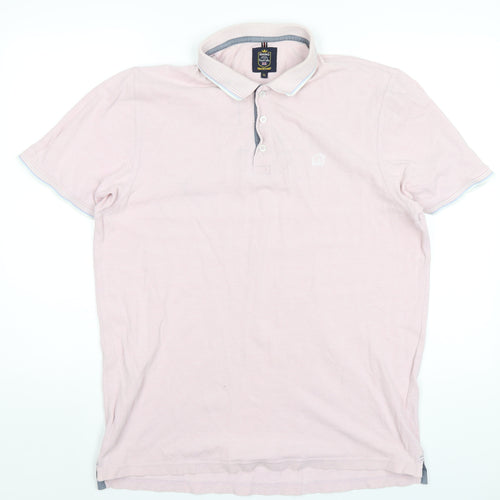 Rhino Mens Pink Cotton Polo Size XL Collared Button