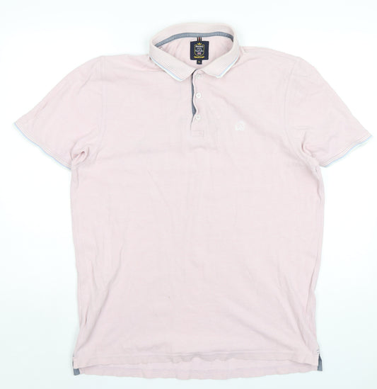 Rhino Mens Pink Cotton Polo Size XL Collared Button