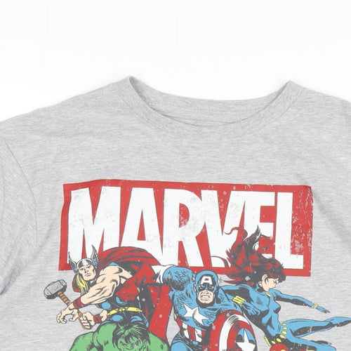 Marvel Mens Grey Cotton T-Shirt Size S Round Neck - Marvel Comics