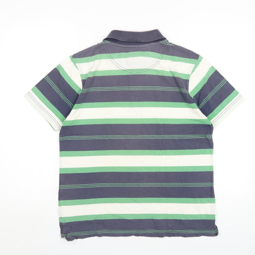 Store Twenty One Mens Multicoloured Striped Cotton Polo Size S Collared Button