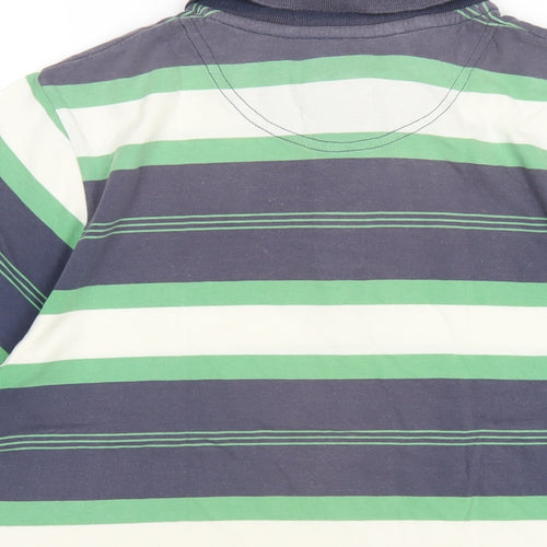 Store Twenty One Mens Multicoloured Striped Cotton Polo Size S Collared Button