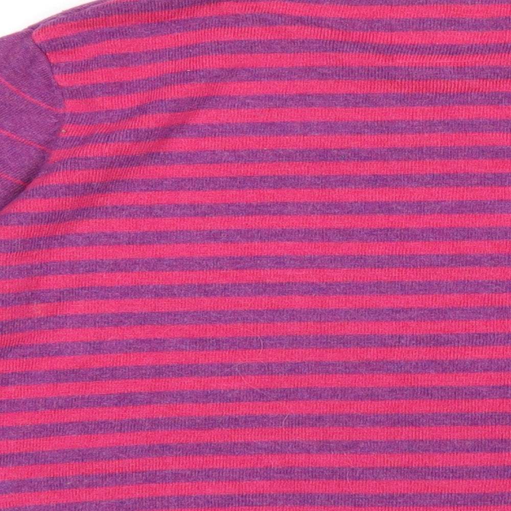 MANTARAY PRODUCTS Womens Purple Round Neck Striped Nylon Pullover Jumper Size 12