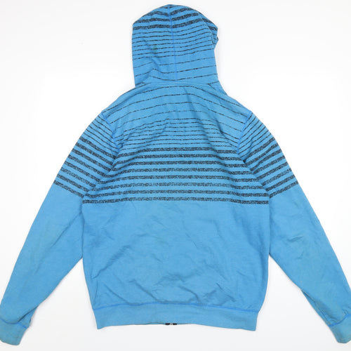 Element Mens Blue Striped Cotton Full Zip Hoodie Size L