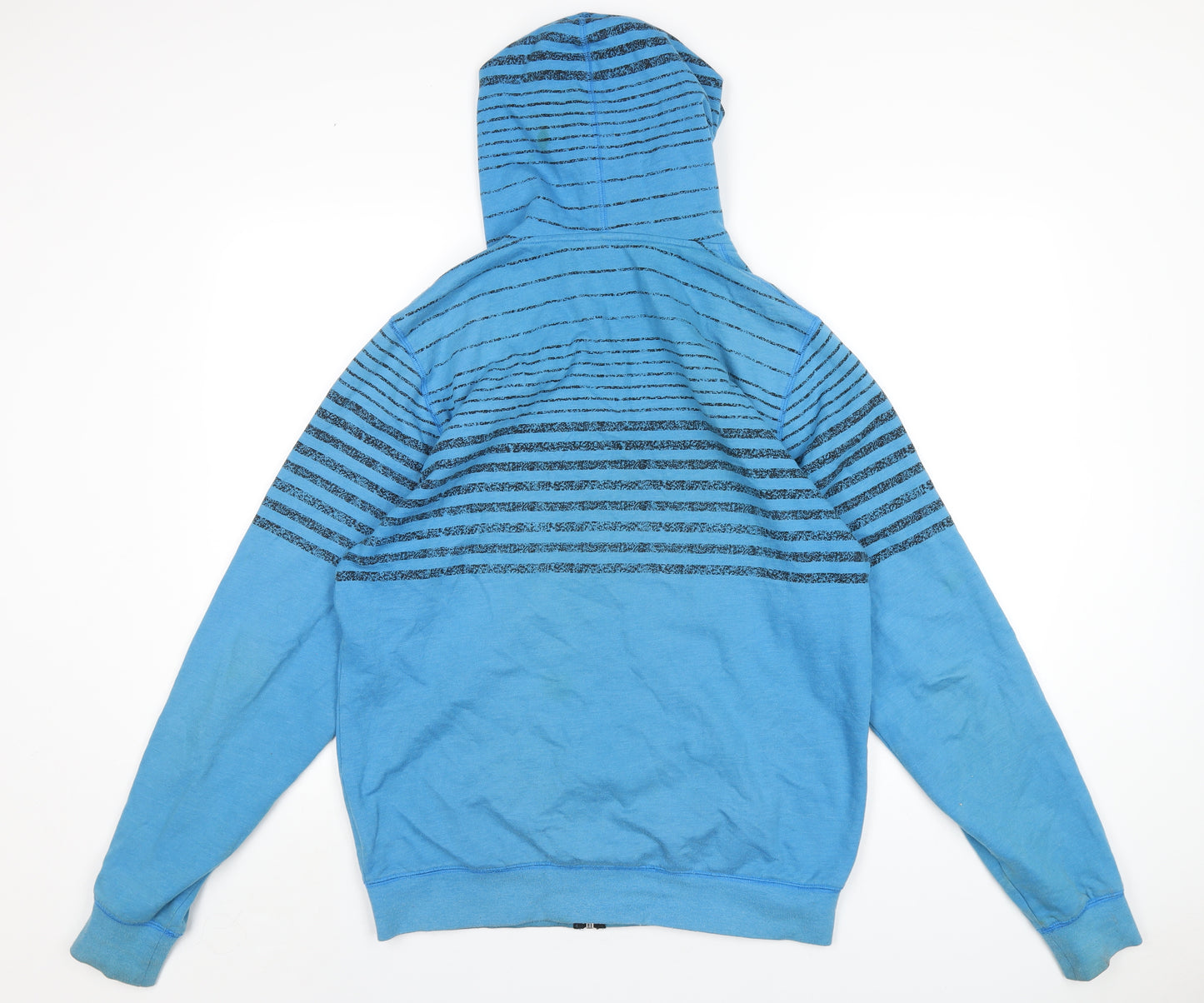 Element Mens Blue Striped Cotton Full Zip Hoodie Size L