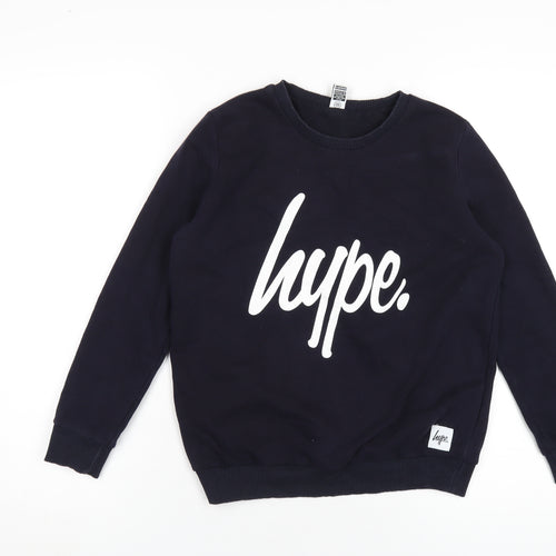 Hype Boys Blue Cotton Pullover Sweatshirt Size 11-12 Years Pullover