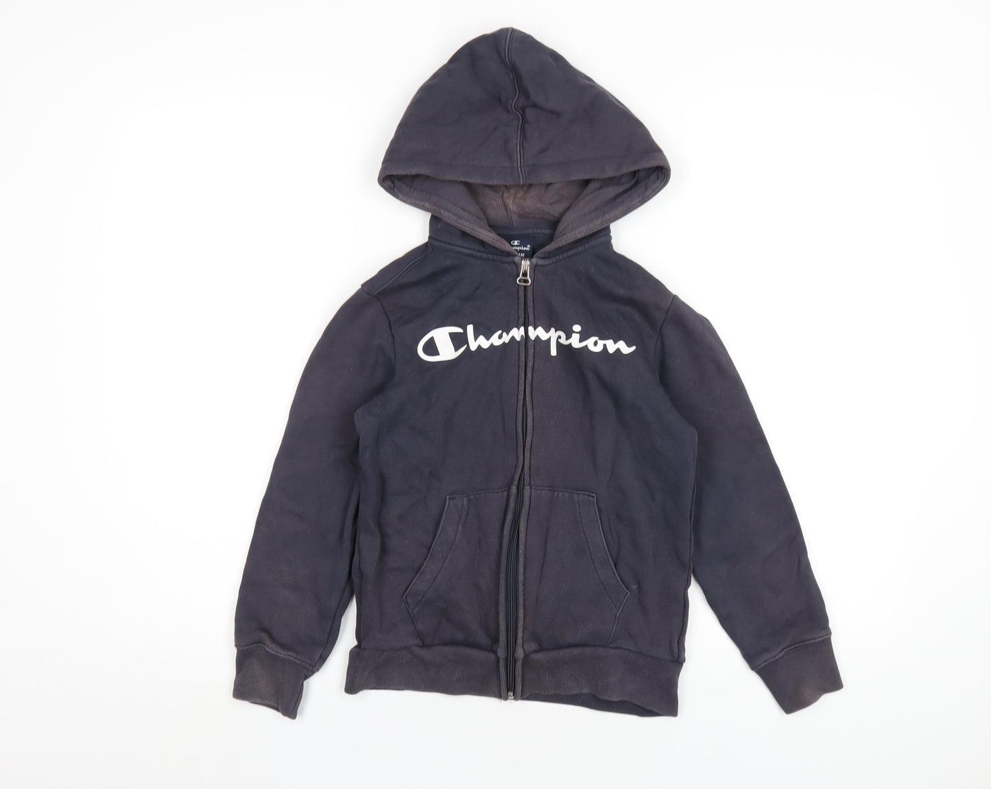Champion Boys Blue Cotton Full Zip Hoodie Size 9-10 Years Zip