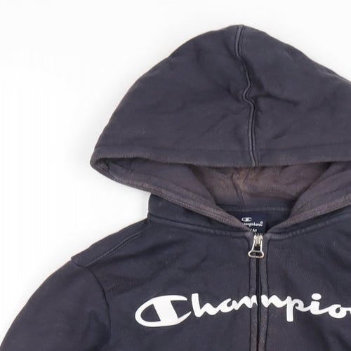 Champion Boys Blue Cotton Full Zip Hoodie Size 9-10 Years Zip