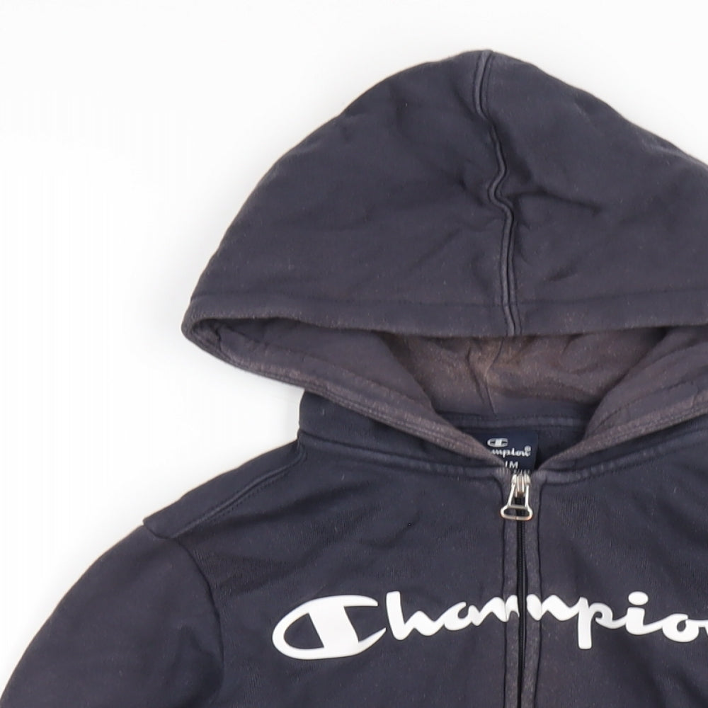 Champion Boys Blue Cotton Full Zip Hoodie Size 9-10 Years Zip
