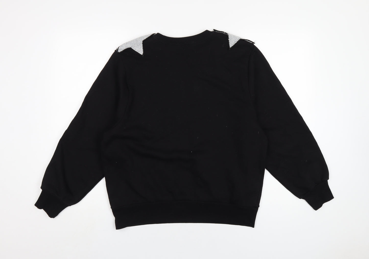 Mango Womens Black Cotton Pullover Sweatshirt Size S Pullover