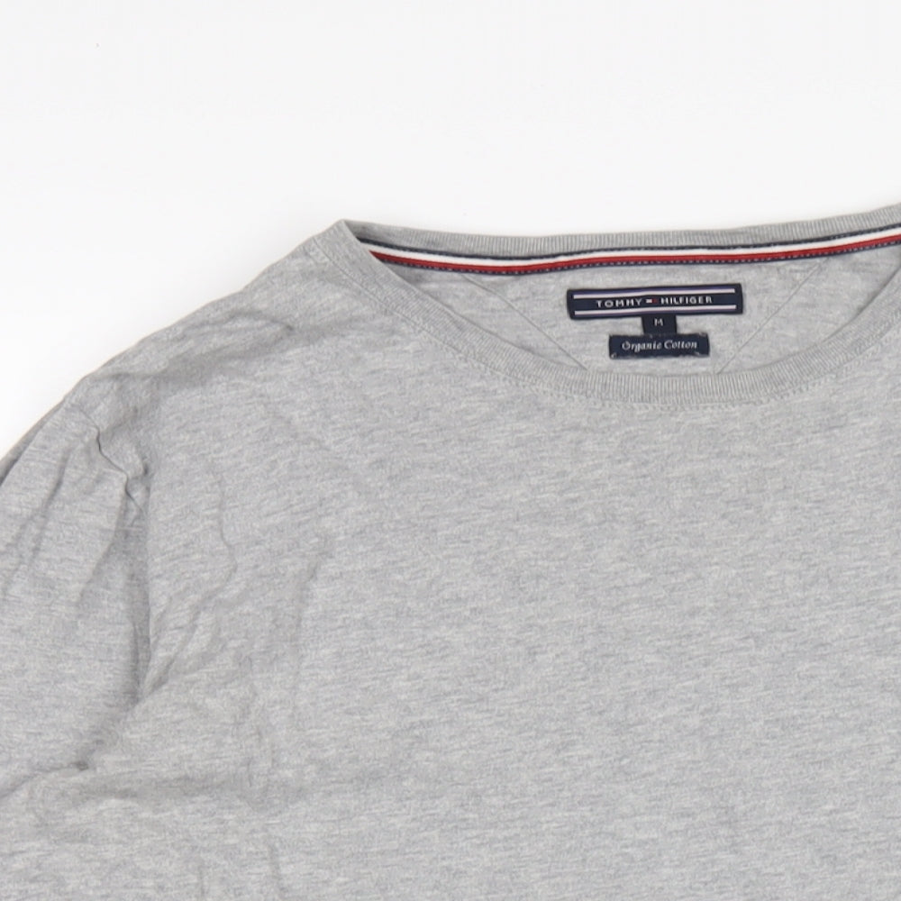 Tommy Hilfiger Mens Grey Cotton T-Shirt Size M Round Neck