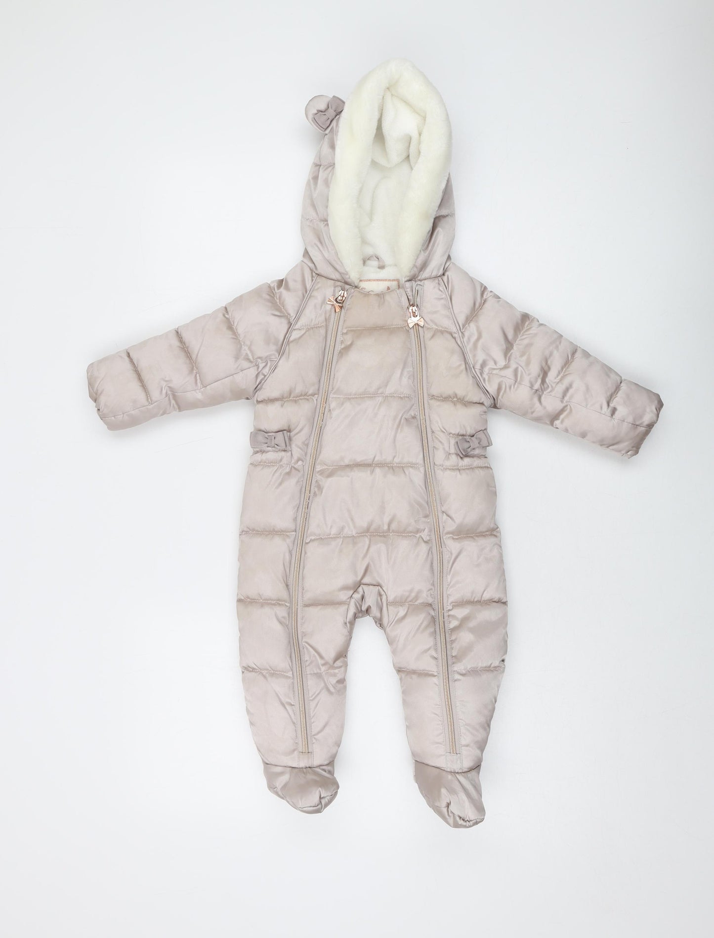 Ted Baker Girls Pink Jacket Snowsuit Size 6-9 Months Zip