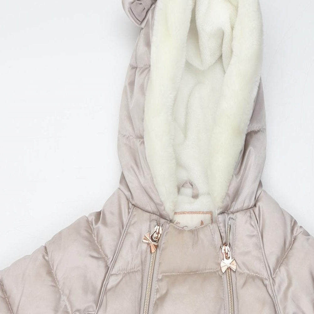 Ted Baker Girls Pink Jacket Snowsuit Size 6-9 Months Zip