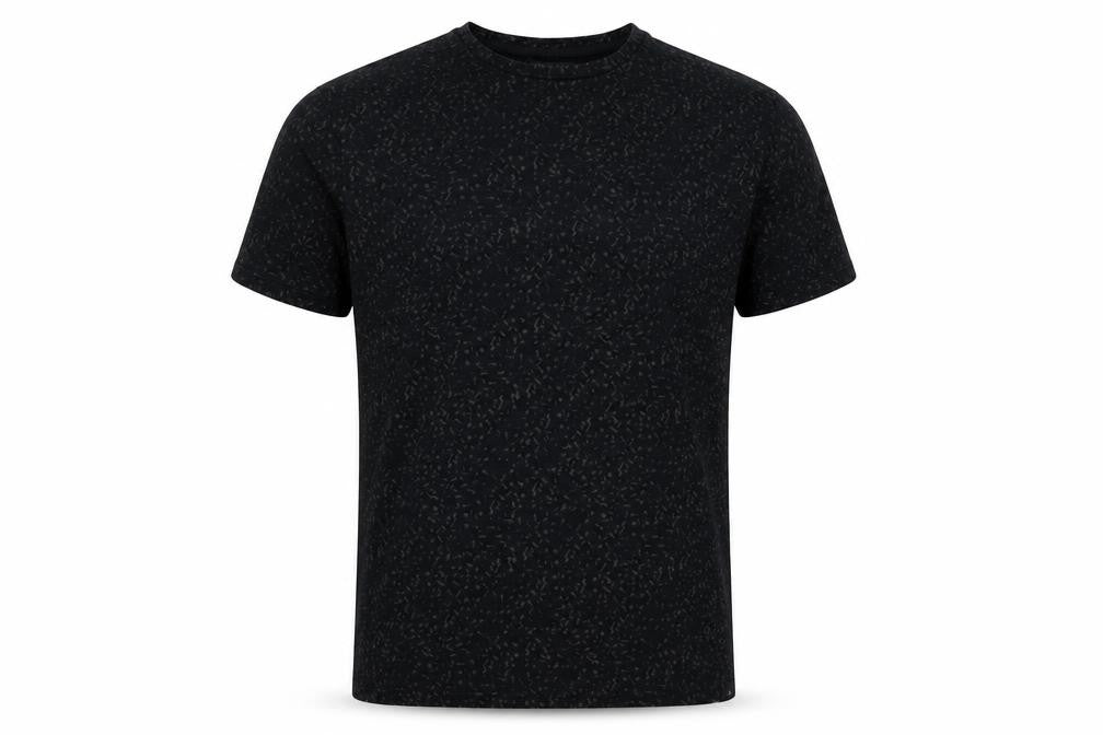 Label Lab Mens Black Geometric Cotton T-Shirt Size S Crew Neck