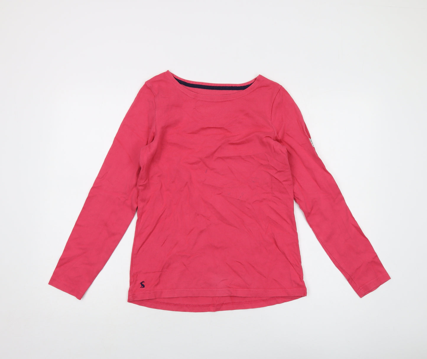 Joules Womens Pink Cotton Basic T-Shirt Size 8 Round Neck