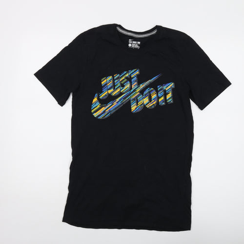 Nike Mens Black Cotton T-Shirt Size S Crew Neck