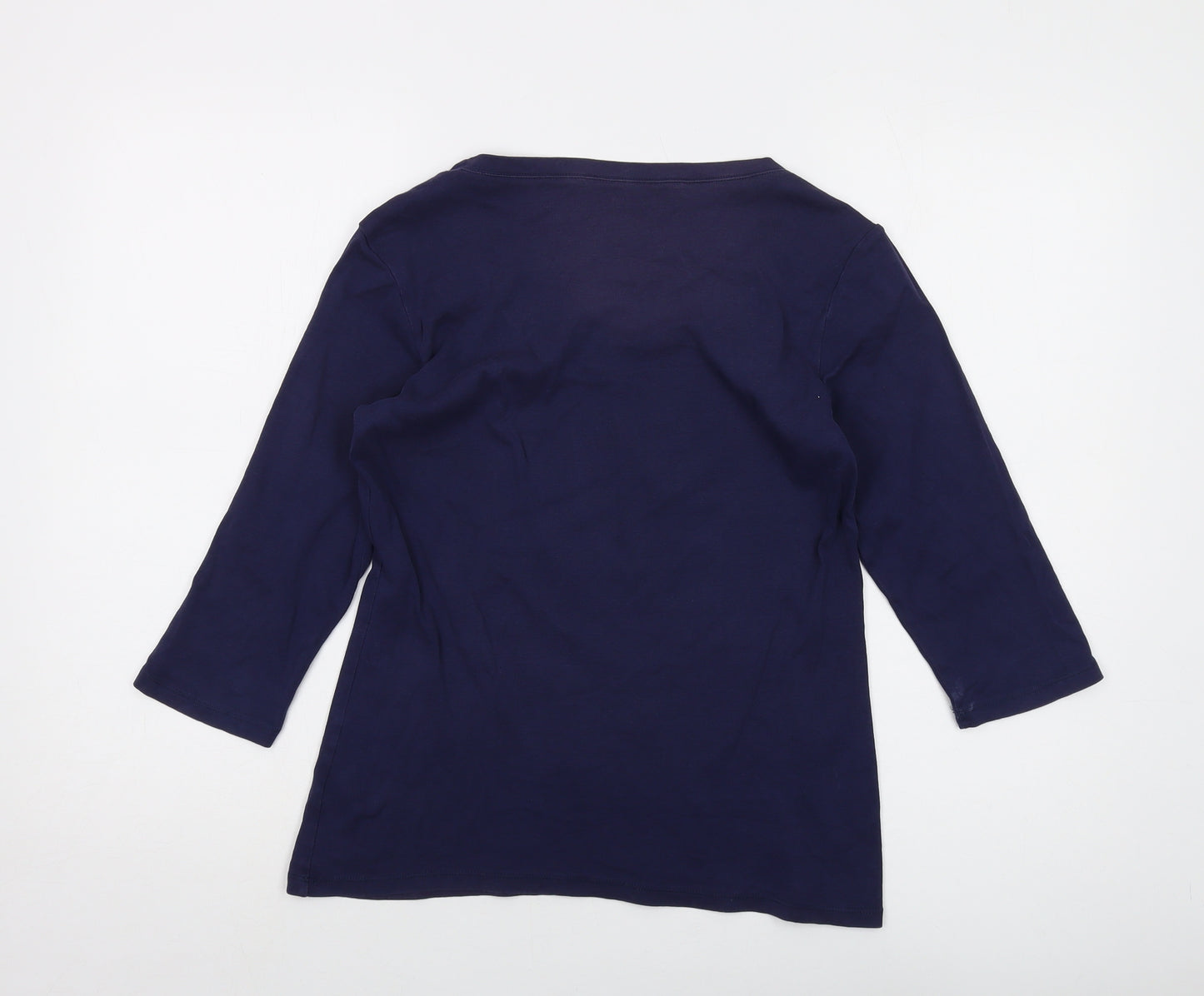 Gap Womens Blue Cotton Basic T-Shirt Size L Round Neck