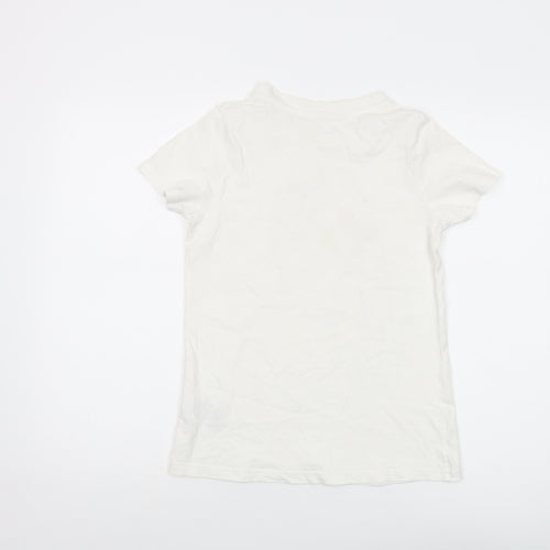 Stitch & Soul Womens White Cotton Basic T-Shirt Size XS Crew Neck