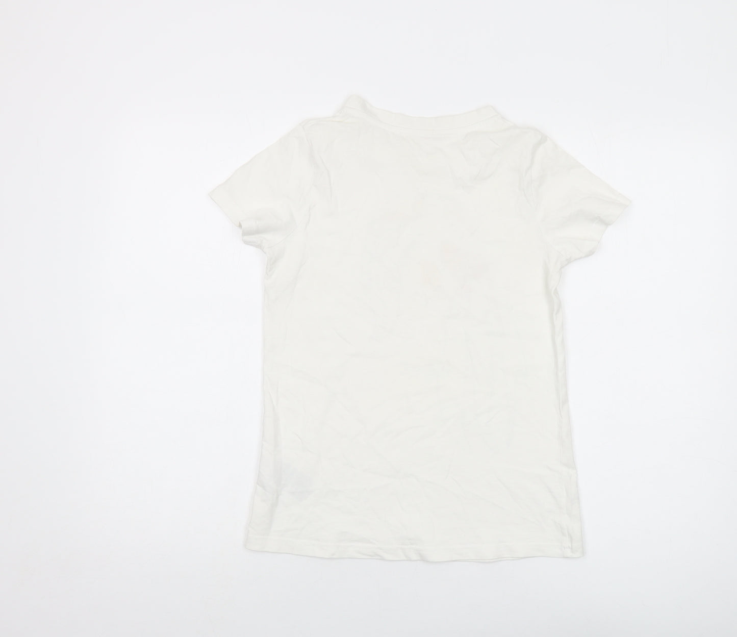 Stitch & Soul Womens White Cotton Basic T-Shirt Size XS Crew Neck