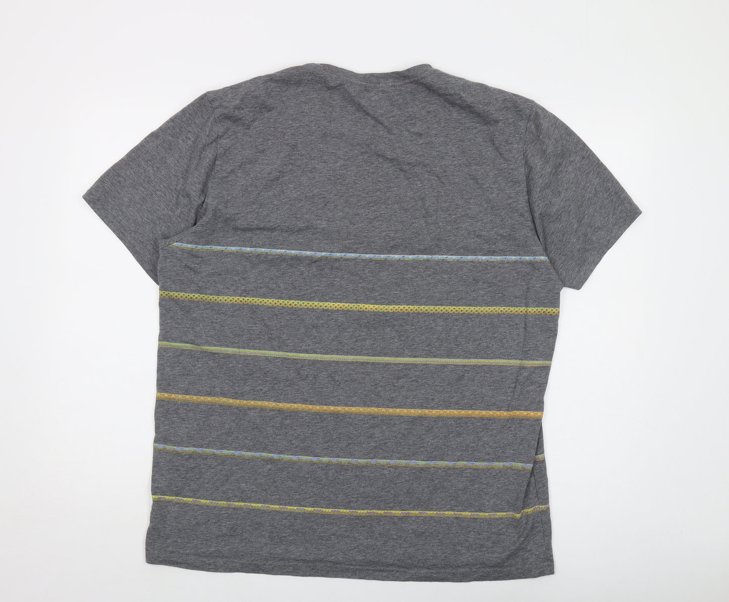 Penfield Mens Grey Striped Polyester T-Shirt Size XL Crew Neck