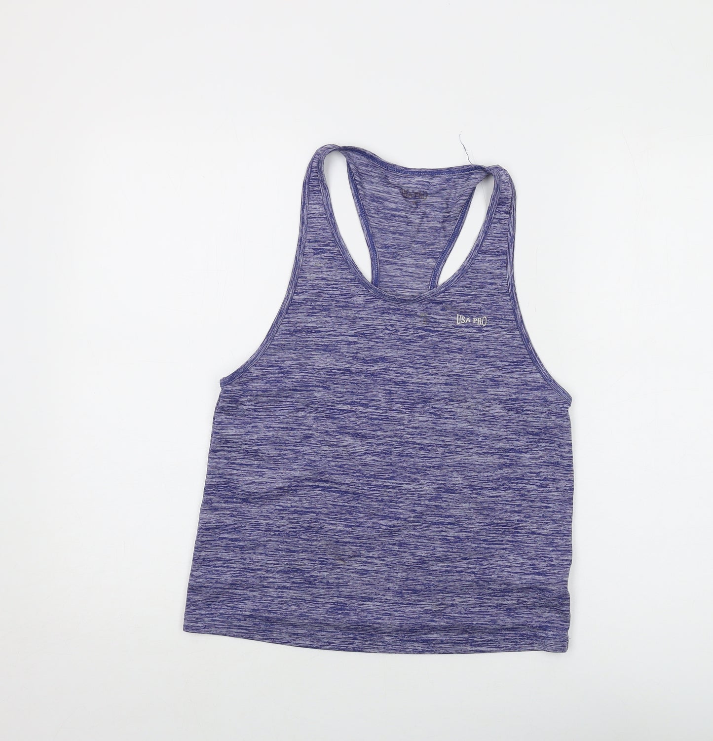 USA Pro Womens Blue Polyester Basic Tank Size 10 Round Neck Pullover