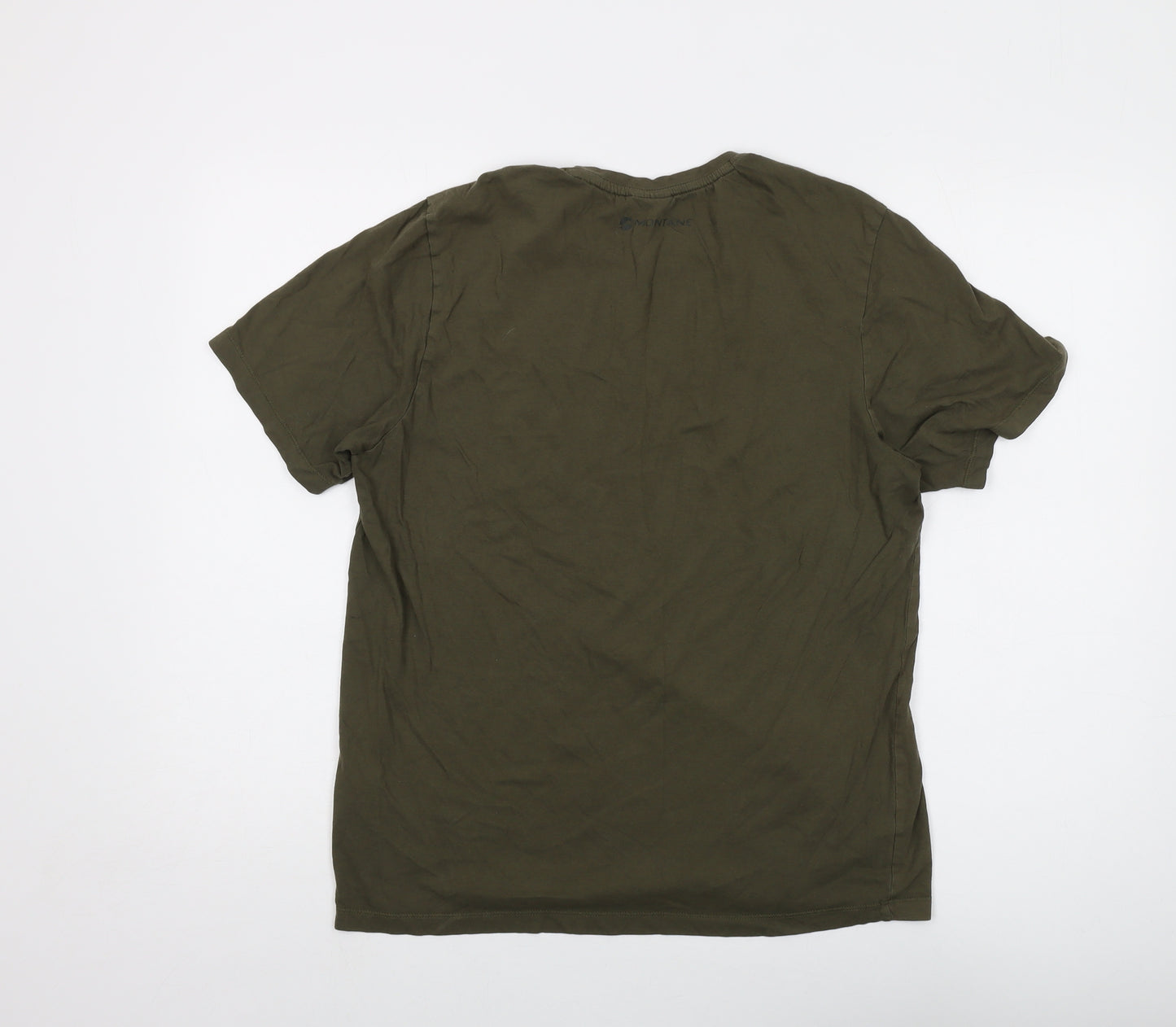 Montane Mens Green Cotton T-Shirt Size M Crew Neck