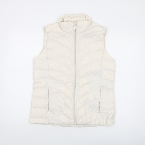 Marks and Spencer Womens Ivory Gilet Waistcoat Size 12 Zip