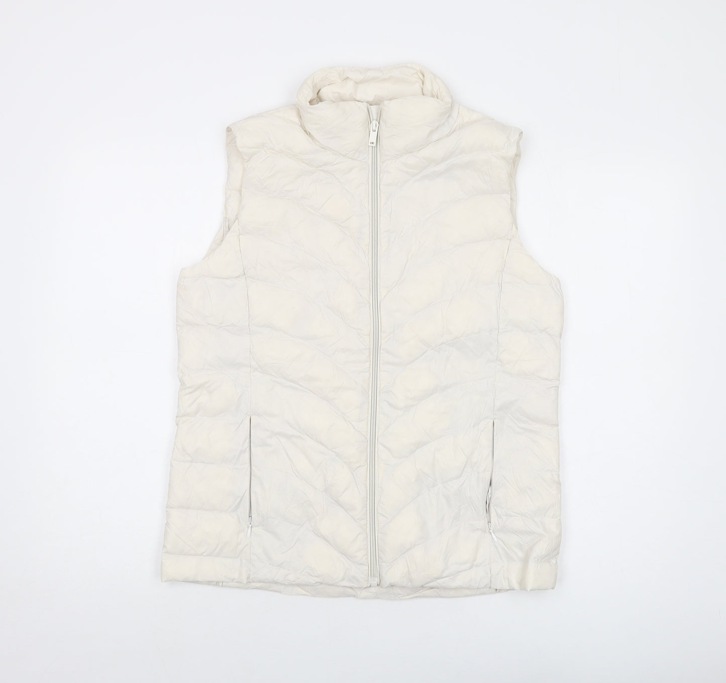 Marks and Spencer Womens Ivory Gilet Waistcoat Size 12 Zip