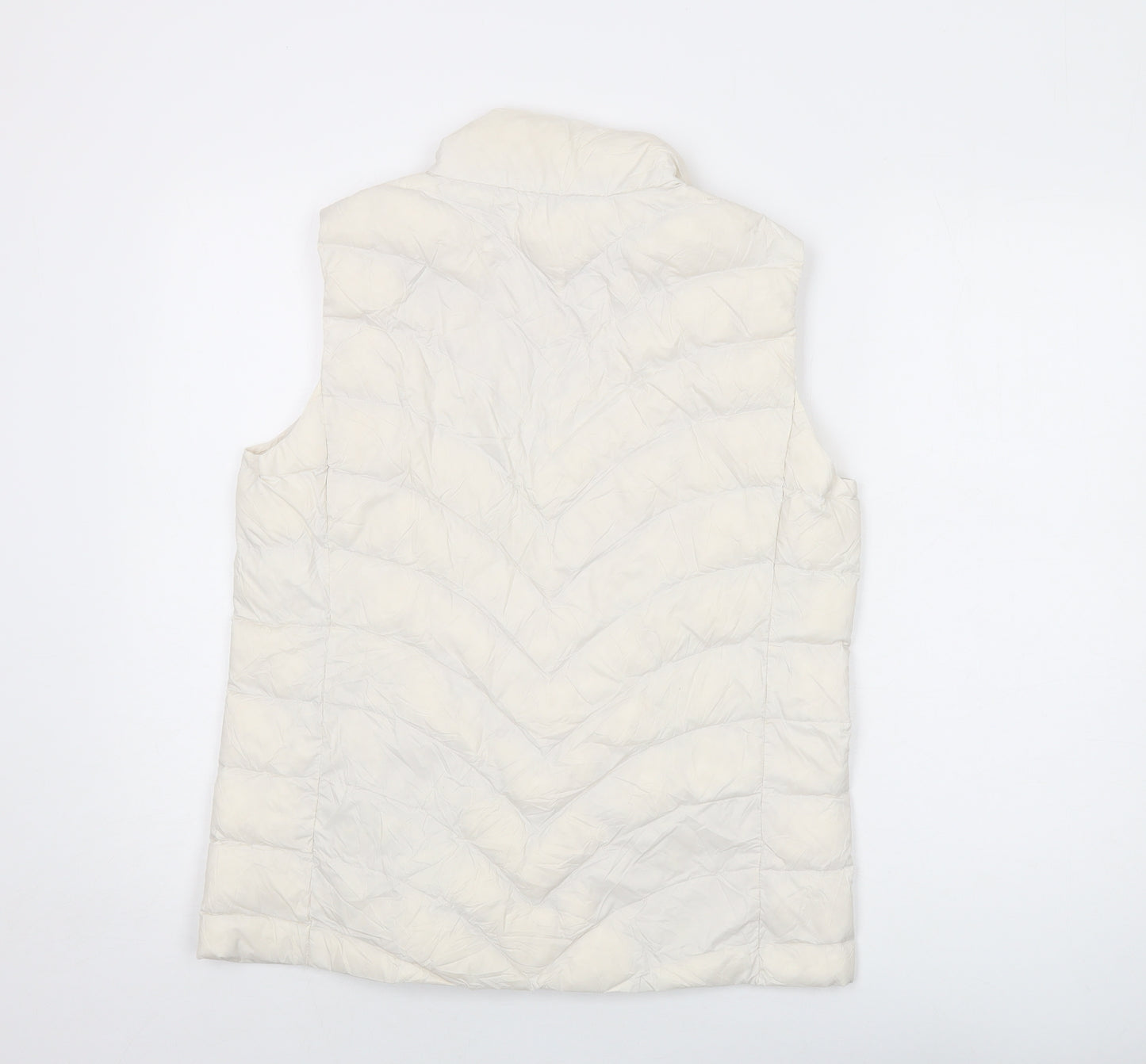 Marks and Spencer Womens Ivory Gilet Waistcoat Size 12 Zip