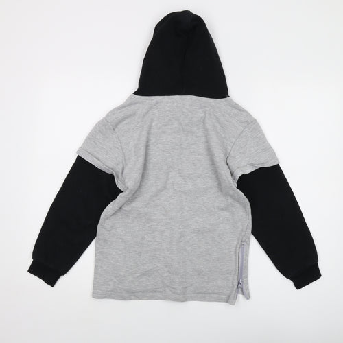 All Blacks Boys Grey Polyester Pullover Hoodie Size 9 Years Pullover