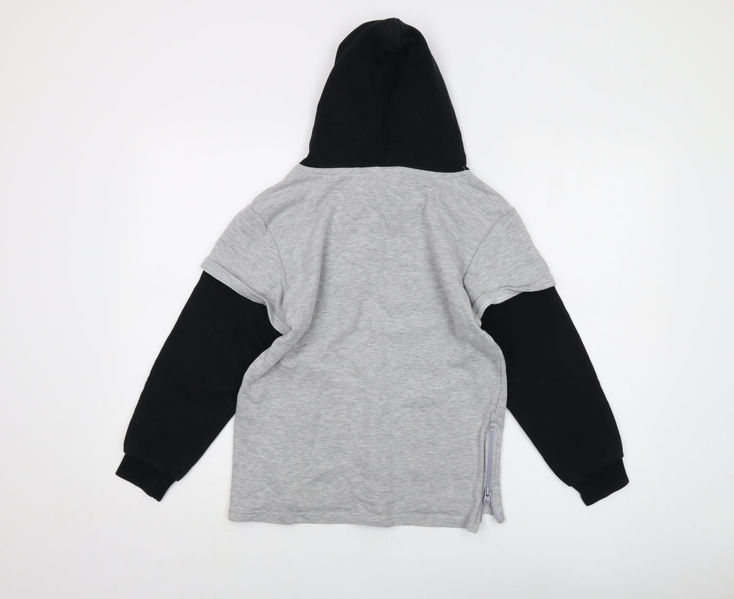 All Blacks Boys Grey Polyester Pullover Hoodie Size 9 Years Pullover